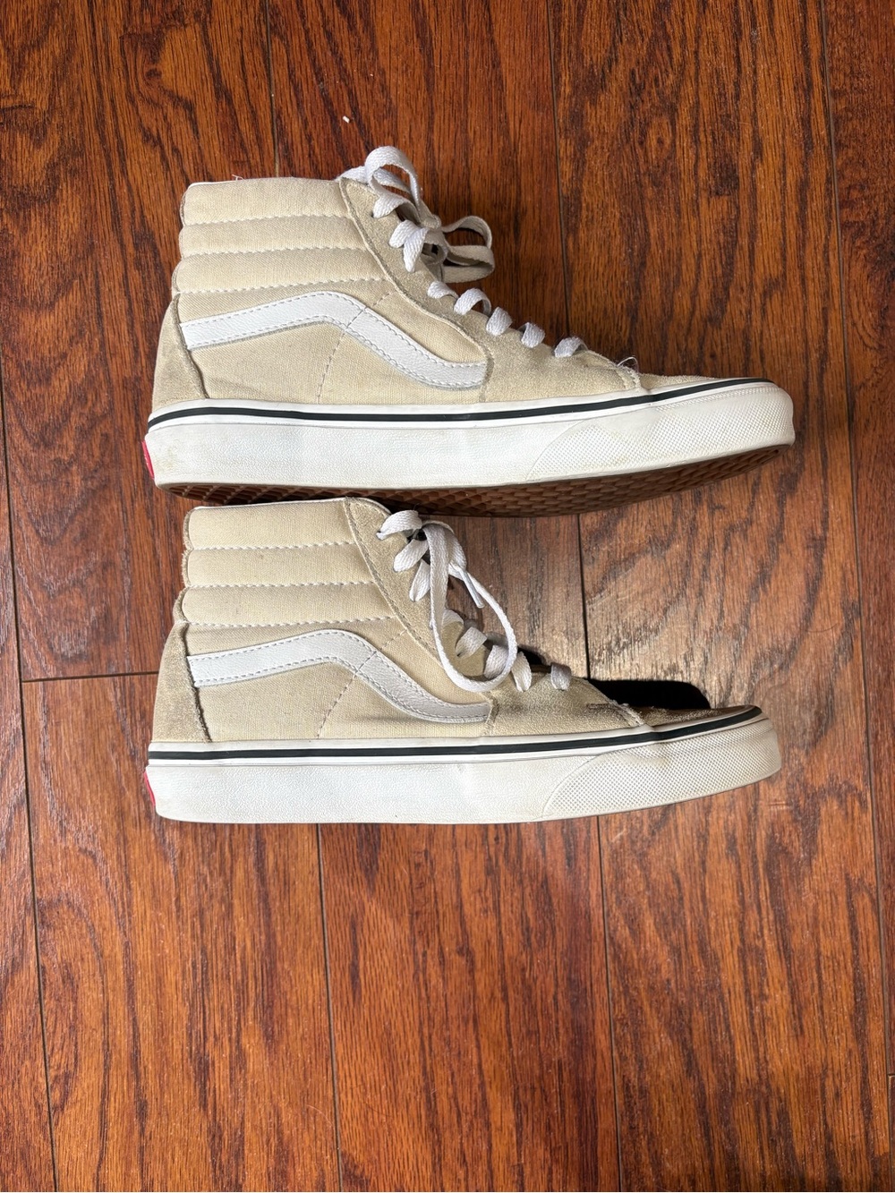 Vans High Top Sneakers - Beige and White
